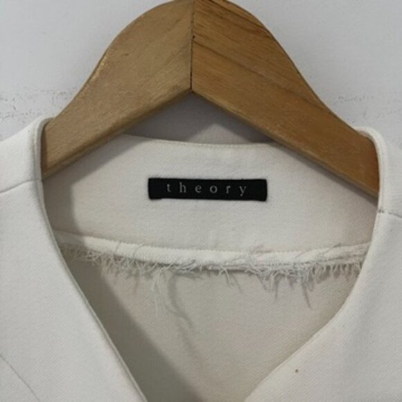 Theory White Short Sleeve Blazer Jacket - Picture 3 of 4